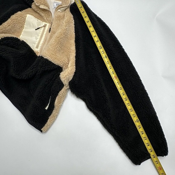 STOIC 1/2 Zip Sherpa Pullover brown black sweater Size XL High Pile Fleece MTN - Picture 10 of 14